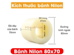 Bánh NILON xe nâng tay 80x70 mới 100% chịu tải tốt, giá rẻ