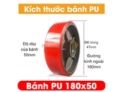 Bánh PU xe nâng tay 180x50 mới 100% chịu tải tốt, giá rẻ