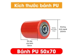 Bánh PU xe nâng tay 50x70 mới 100% chịu tải tốt, giá rẻ