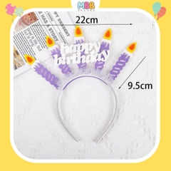 Cài Tóc Sinh Nhật, Bờm Sinh Nhật Happy Birthday Gắn Nến