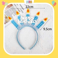 Cài Tóc Sinh Nhật, Bờm Sinh Nhật Happy Birthday Gắn Nến