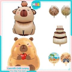 Bóng bay lá nhôm Baby Three, Kapybara, Labubu trang trí sinh nhật