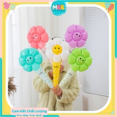 [TẶNG ỔNG THỔI] Bong Bóng Tay Cầm Hoa Cúc Mặt Cười, Bong Bóng Phao Cài Tóc Hoa Cúc Trang Trí Chụp Ảnh Sinh Nhật
