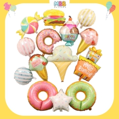 Bong Bóng Hình Bánh Kẹo Ngọt Màu Pastel Dễ Thương