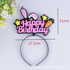 cài tóc hbd tai thỏ hồng vải nỉ có đèn