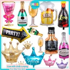 Bóng bay hình chai rượu, ly, cốc bia size đại trang trí sinh nhật, tiệc công ty, tiệc cưới, party - MBBDECOR