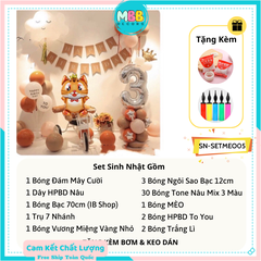 Set Trang Trí Sinh Nhật Tuổi Mèo Cho Bé SET MÈO 05