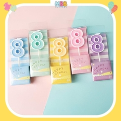 Nến số sinh nhật màu Pastel