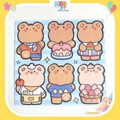 Set 12 Miếng Giấy Kẹp Kẹo Mút Con Gấu