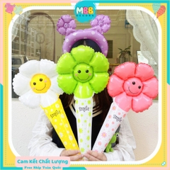 [TẶNG ỔNG THỔI] Bong Bóng Tay Cầm Hoa Cúc Mặt Cười, Bong Bóng Phao Cài Tóc Hoa Cúc Trang Trí Chụp Ảnh Sinh Nhật
