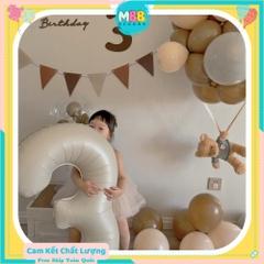[TPHCM-TẶNG ỐNG THỔI] Bóng Số Sinh Nhật Màu Trắng Kem Tông Hàn Quốc Cao 70cm Chụp Ảnh Sinh Nhật Sang Đẹp
