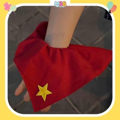 1 CÁI Scrunchies Cờ Đỏ Sao Vàng - phụ kiện buộc tóc cờ đỏ sao vàng ngôi sao thêu, phối khăn cờ đỏ sao vàng