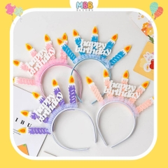 Cài Tóc Sinh Nhật, Bờm Sinh Nhật Happy Birthday Gắn Nến