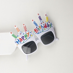 Mắt kính happy birthday nến trắng