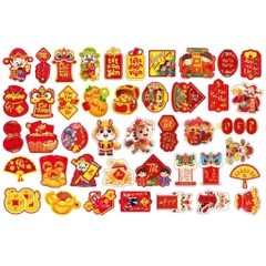 Set 50 Liễn Treo Tết Kèm Dây Nhiều Chủ Đề Lân Sư Rồng, Tết Cổ Truyền, Làm Background Chụp Ảnh