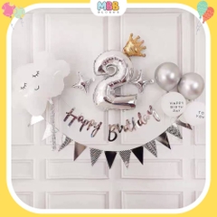 Set Bóng Trang Trí Sinh Nhật Thôi Nôi Cho Bé, Set Sinh Nhật 1 Tuổi Đầy Đủ Phụ Kiện Như Mẫu (Tặng Bơm & Keo)