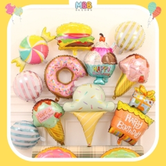 Bong Bóng Hình Bánh Kẹo Ngọt Màu Pastel Dễ Thương
