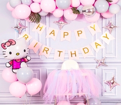 Set sinh nhật chủ đề hello Kitty + dây chữ happy birthday 8966
