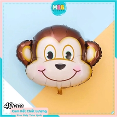 Bong Bóng Bay Hình Nhiều Con Thú Trang Trí Sinh Nhật Cho Bé, Bóng Con Vật Mặt Khỉ Tai Nâu