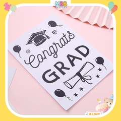 Tổng Hợp Phụ Kiện Lễ Tốt Nghiệp 2 Sticker Chữ Đen