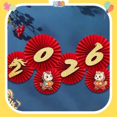 Phụ Kiện Trang Trí Tết 2026 Nhiều Chủ Đề Lân Sư Rồng, Tết Cổ Truyền, Làm Background Chụp Ảnh