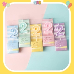 Nến số sinh nhật màu Pastel