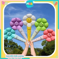 [TẶNG ỔNG THỔI] Bong Bóng Tay Cầm Hoa Cúc Mặt Cười, Bong Bóng Phao Cài Tóc Hoa Cúc Trang Trí Chụp Ảnh Sinh Nhật