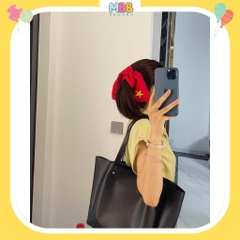 1 CÁI Scrunchies Cờ Đỏ Sao Vàng - phụ kiện buộc tóc cờ đỏ sao vàng ngôi sao thêu, phối khăn cờ đỏ sao vàng