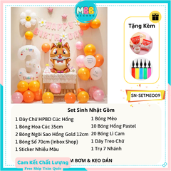 Set Trang Trí Sinh Nhật Tuổi Mèo Cho Bé SET MÈO 09