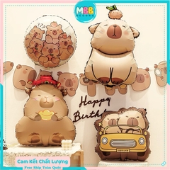 Bóng bay lá nhôm Baby Three, Kapybara, Labubu trang trí sinh nhật