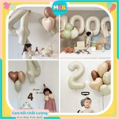 [TPHCM-TẶNG ỐNG THỔI] Bóng Số Sinh Nhật Màu Trắng Kem Tông Hàn Quốc Cao 70cm Chụp Ảnh Sinh Nhật Sang Đẹp