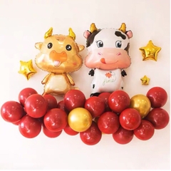 BÓNG NHÔM KIẾNG HỔ , TRÂU TRANG TRÍ THÔI NÔI SINH NHẬT 1 TUỔI BÉ TUỔI DẦN - MBBDECOR