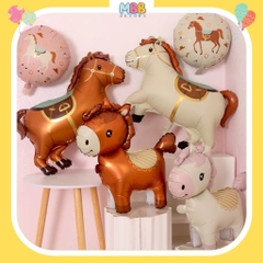 Bóng ngựa Pony trang trí tiệc, sinh nhật, Bóng nhôm hình con ngựa xinh cho bé trai và bé gái