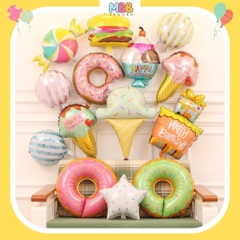 Bong Bóng Hình Bánh Kẹo Ngọt Màu Pastel Dễ Thương