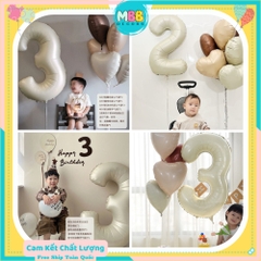 [TPHCM-TẶNG ỐNG THỔI] Bóng Số Sinh Nhật Màu Trắng Kem Tông Hàn Quốc Cao 70cm Chụp Ảnh Sinh Nhật Sang Đẹp