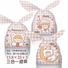 Set 10 Cái Túi Chia Quà, Bánh Kẹo Sinh Nhật Cho Các Bé, Túi Đựng Bánh Kích Thước  17x29cm Thỏ Răng Thỏ