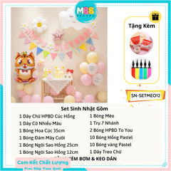 Set Trang Trí Sinh Nhật Tuổi Mèo Cho Bé SET MÈO 12