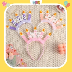 Cài Tóc Sinh Nhật, Bờm Sinh Nhật Happy Birthday Gắn Nến