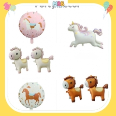 Bóng ngựa Pony trang trí tiệc, sinh nhật, Bóng nhôm hình con ngựa xinh cho bé trai và bé gái