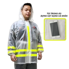 Áo Mưa Bộ Rando Màu Trong Suốt Phản Quang