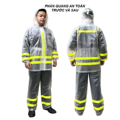 Áo Mưa Bộ Rando Màu Trong Suốt Phản Quang