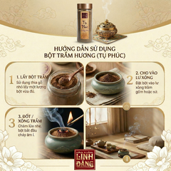 Bột Trầm Hương Tụ Phúc Nguyên Chất 50g  – Chiêu Tài Tụ Lộc, Không Pha Tạp, Thơm Sâu, An Toàn
