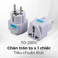 Phích cắm chuyển đổi 3 chân sang 2 chân, ổ cắm chuyển đổi 3 chấu nguồn 220V phù hợp mọi loại đầu cắm.
