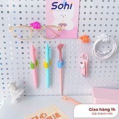 Móc dán tường treo đồ DECOR hình bàn tay, kẹp giữ cáp sạc, tai nghe hình bàn tay tiện lợi, dễ thương