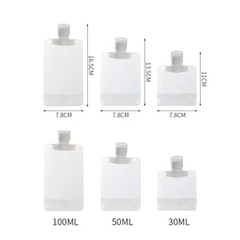 Túi chiết mỹ phẩm A220, lọ chiết dầu gội, sữa tắm 30ml, 50ml 100ml  có thể tái sử dụng, tiện lợi đem đi du lịch