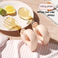 Bộ thìa dĩa cho bé tập ăn, dĩa ăn dặm cho bé màu sắc dễ thương, chất liệu thép không gỉ 316, tay cầm thông minh