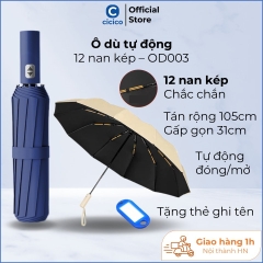 Ô che mưa gấp gọn tự động 12 nan kép, ô dù che mưa nắng mini chống tia UV tự động đóng mở nhỏ gọn - OD003