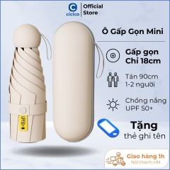 Ô che mưa gấp gọn mini, dù mini bỏ túi, ô dù che nắng mưa siêu nhẹ, chống tia UV UPF50+ kèm hộp đựng sang trọng
