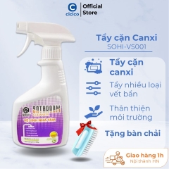 Tẩy cặn canxi nhà tắm inox Sohi-VS001, vệ sinh nhà tắm bồn rửa vòi sen, vòi nước, bồn sứ, gương sáng sạch như mới.
