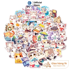 Set sticker trang trí cute, miếng dán đề can vinyl chống thấm nước, miếng dán graffiti dán laptop, bình nước, nhật ký